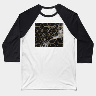 Golden deco black marble geo Baseball T-Shirt